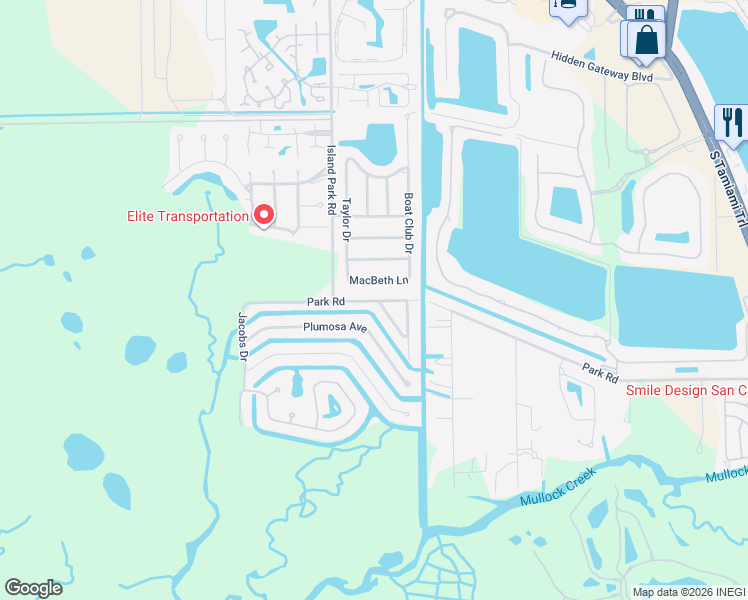 map of restaurants, bars, coffee shops, grocery stores, and more near 6116 Park Road in Fort Myers