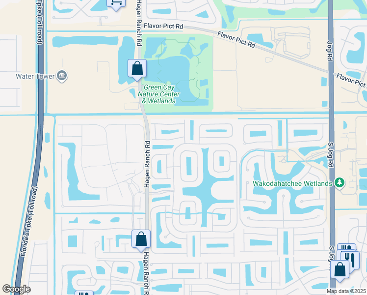 map of restaurants, bars, coffee shops, grocery stores, and more near 13142 Alhambra Lake Circle in Delray Beach