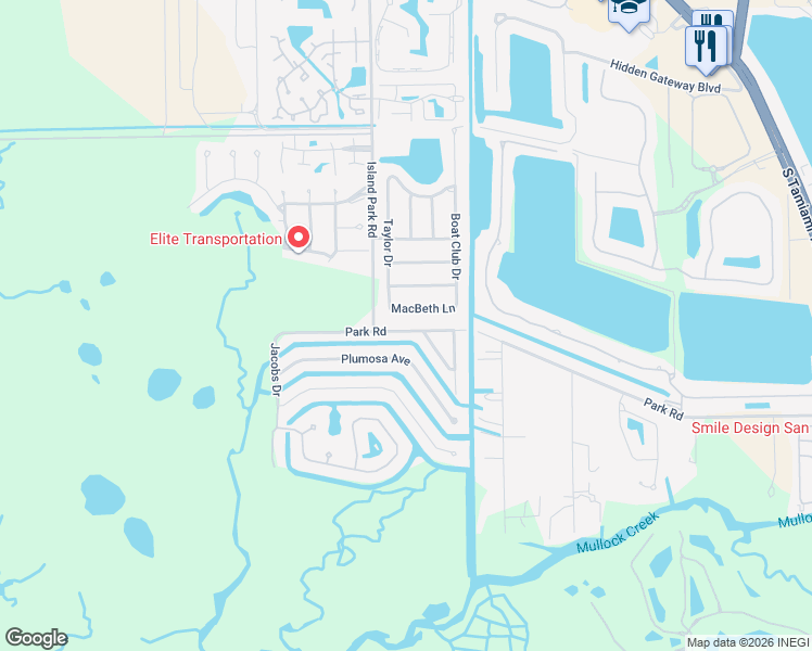 map of restaurants, bars, coffee shops, grocery stores, and more near 6116 Park Road in Fort Myers