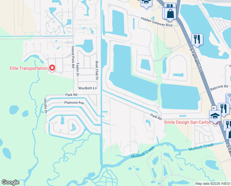 map of restaurants, bars, coffee shops, grocery stores, and more near 5521 Harborage Drive in Fort Myers