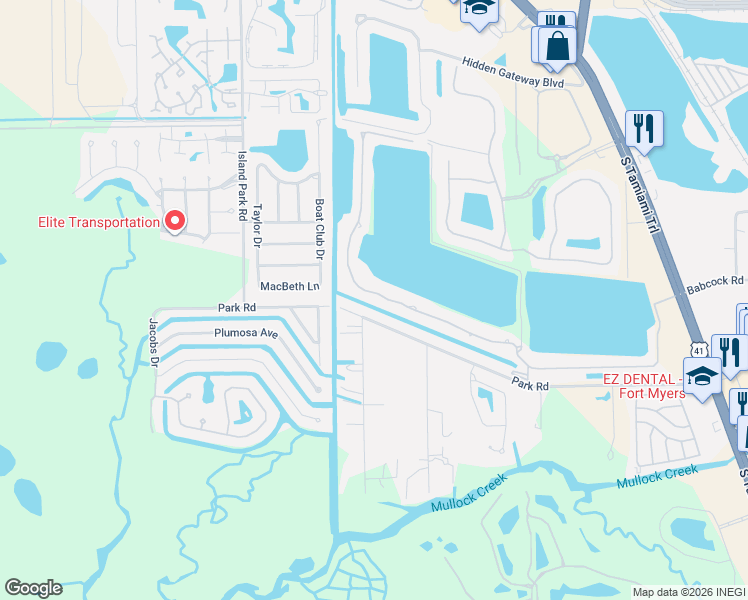map of restaurants, bars, coffee shops, grocery stores, and more near 5521 Harborage Drive in Fort Myers