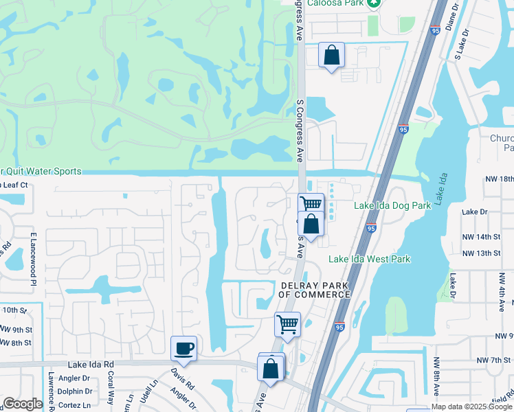 map of restaurants, bars, coffee shops, grocery stores, and more near 1641 Northwest 19th Terrace in Delray Beach