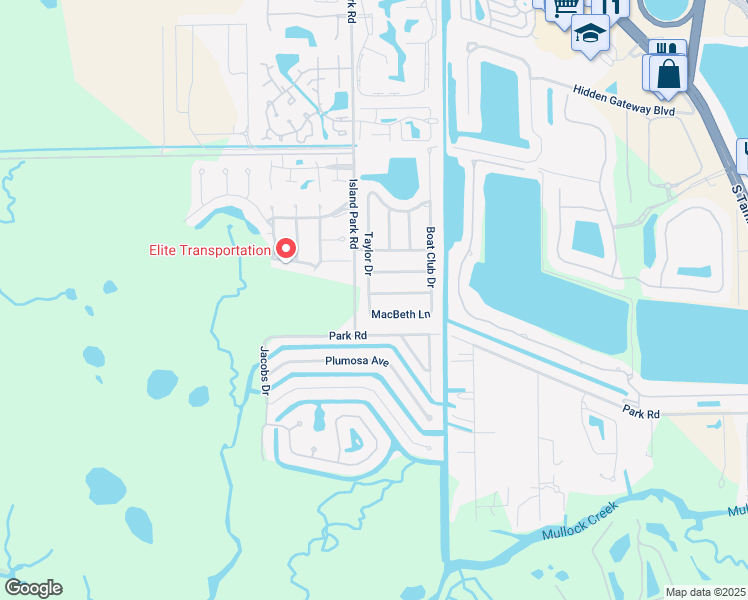 map of restaurants, bars, coffee shops, grocery stores, and more near 17668 Taylor Drive in Fort Myers