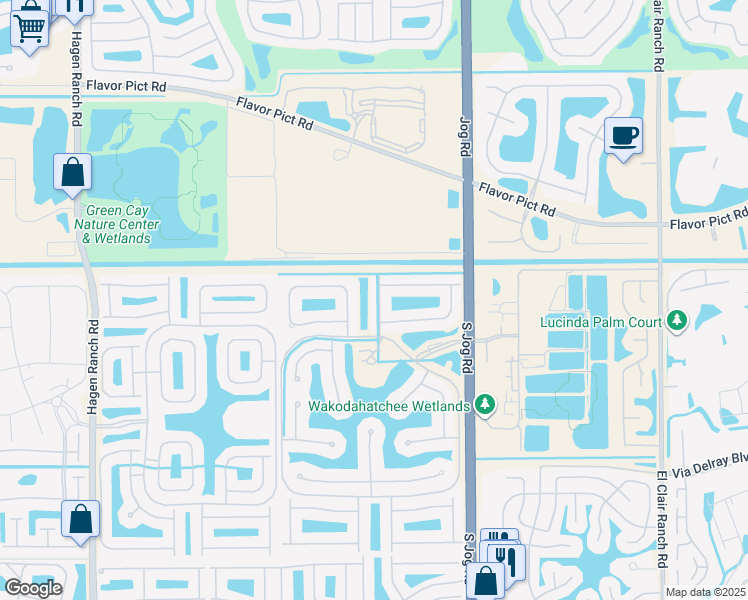 map of restaurants, bars, coffee shops, grocery stores, and more near 13071 Salinas Point Way in Delray Beach