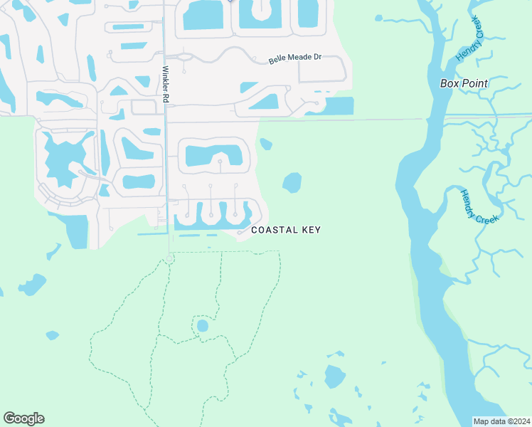 map of restaurants, bars, coffee shops, grocery stores, and more near 8590 Big Mangrove Drive in Fort Myers