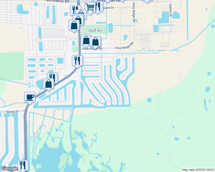 map of restaurants, bars, coffee shops, grocery stores, and more near 246 Stevens Boulevard in Fort Myers Beach