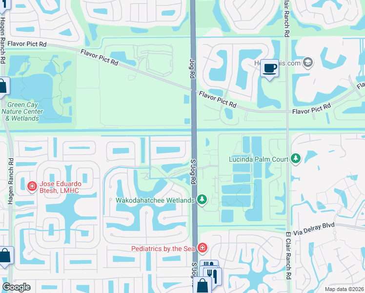 map of restaurants, bars, coffee shops, grocery stores, and more near 13069 Aliso Beach Drive in Delray Beach