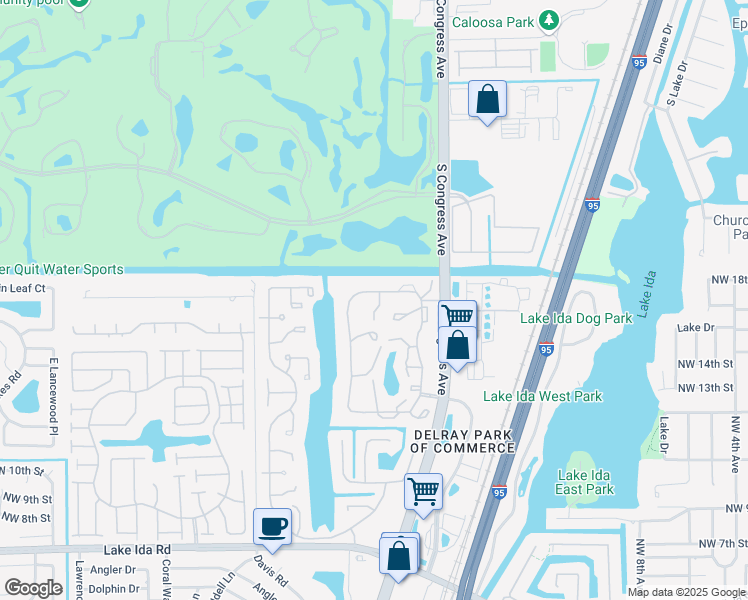 map of restaurants, bars, coffee shops, grocery stores, and more near 1641 Northwest 19th Terrace in Delray Beach
