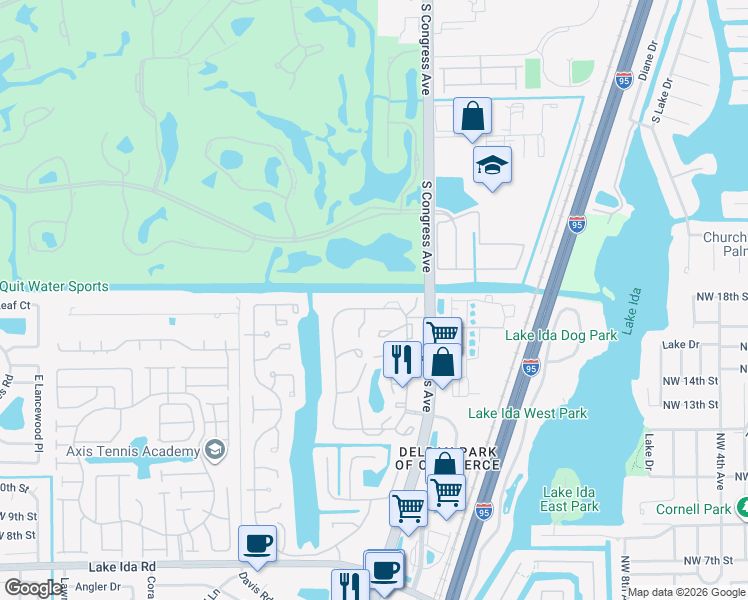 map of restaurants, bars, coffee shops, grocery stores, and more near 2005 Northwest 18th Street in Delray Beach