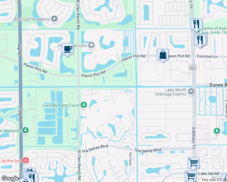 map of restaurants, bars, coffee shops, grocery stores, and more near 5718 Royal Lake Circle in Boynton Beach