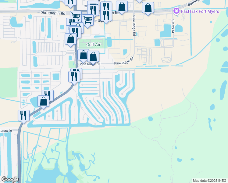 map of restaurants, bars, coffee shops, grocery stores, and more near 17661 Bryan Ct in Fort Myers Beach