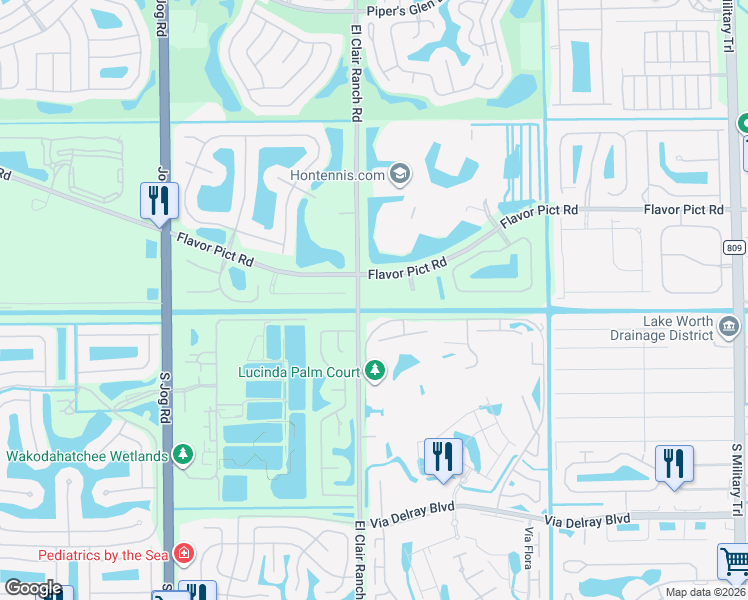 map of restaurants, bars, coffee shops, grocery stores, and more near 13037 Vía Vesta in Delray Beach