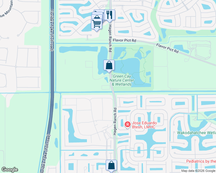 map of restaurants, bars, coffee shops, grocery stores, and more near 12955 Hagen Ranch Road in Boynton Beach