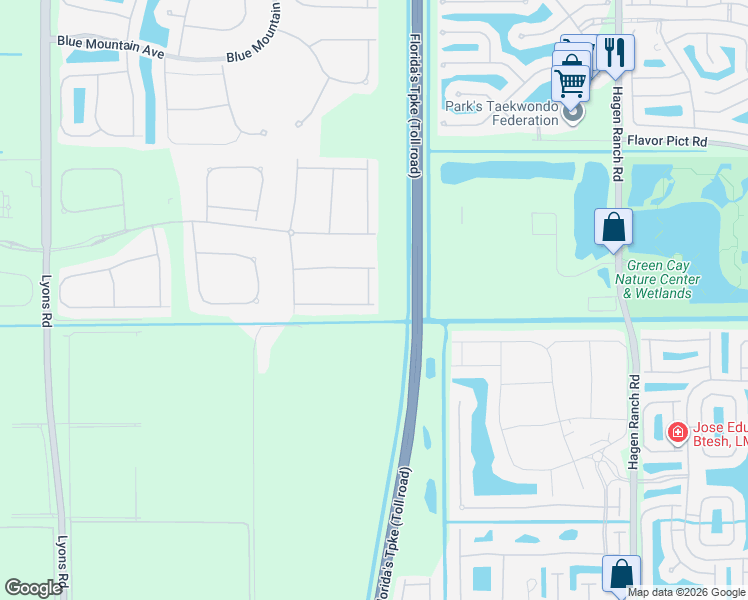 map of restaurants, bars, coffee shops, grocery stores, and more near 8194 Pyramid Peak Lane in Boynton Beach