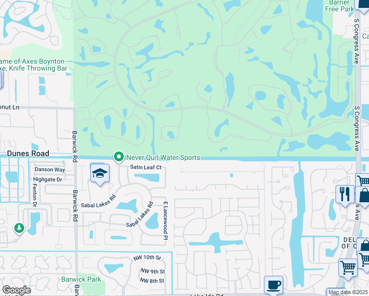 map of restaurants, bars, coffee shops, grocery stores, and more near 3859 Lone Pine Road in Delray Beach