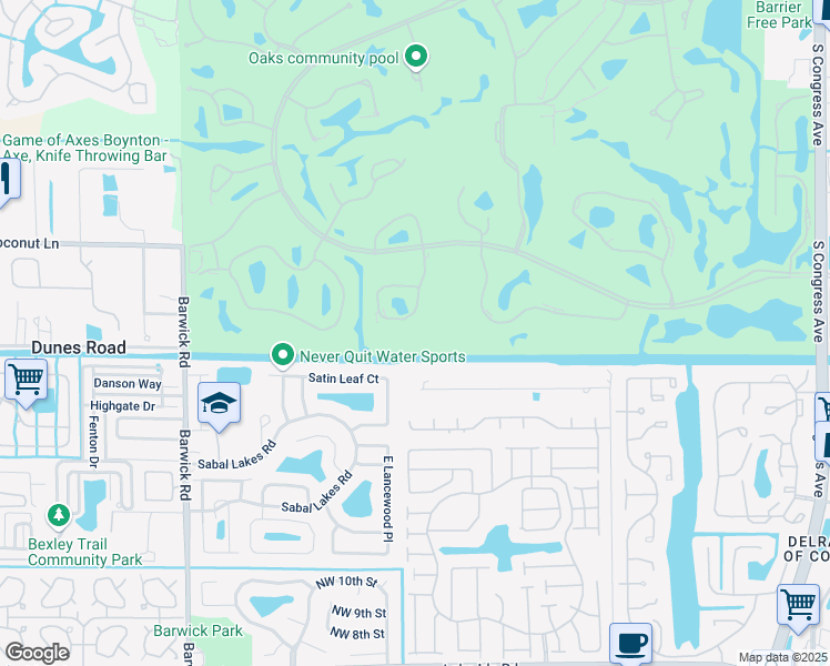 map of restaurants, bars, coffee shops, grocery stores, and more near 9 Stratford Drive East in Boynton Beach