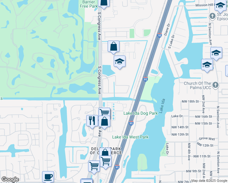 map of restaurants, bars, coffee shops, grocery stores, and more near 292 Lake Monterey Circle in Boynton Beach