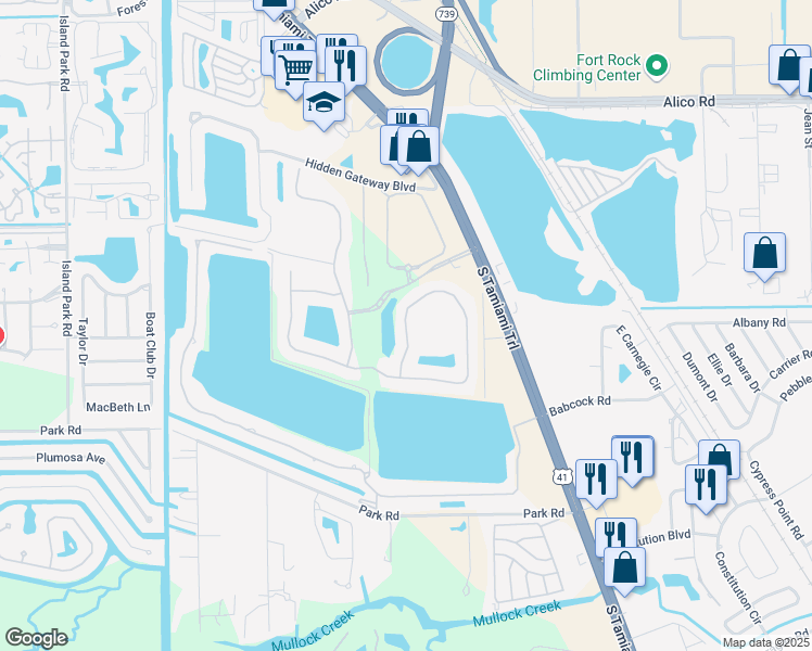 map of restaurants, bars, coffee shops, grocery stores, and more near 5625 Whispering Willow Way in Fort Myers
