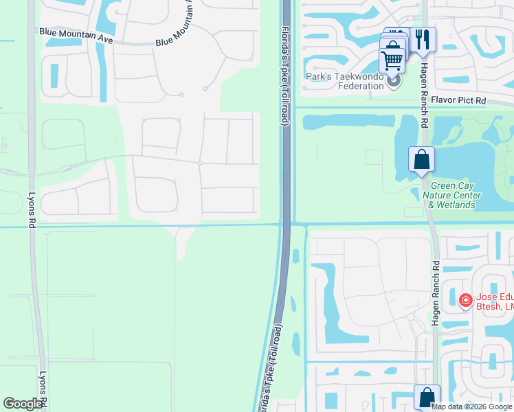 map of restaurants, bars, coffee shops, grocery stores, and more near 8192 Majestic Mountain Drive in Boynton Beach