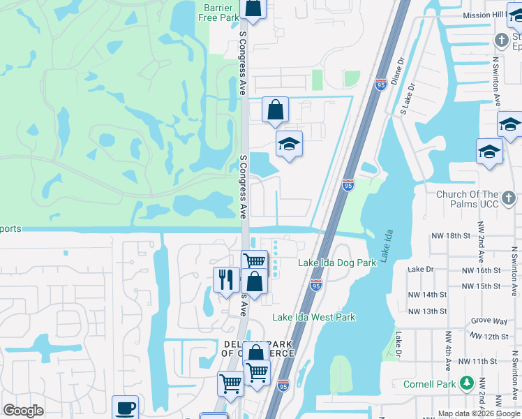 map of restaurants, bars, coffee shops, grocery stores, and more near 364 Lake Monterey Circle in Boynton Beach