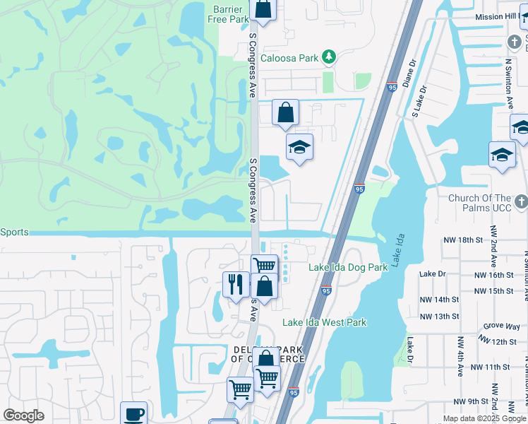 map of restaurants, bars, coffee shops, grocery stores, and more near 364 Lake Monterey Circle in Boynton Beach