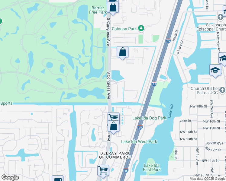 map of restaurants, bars, coffee shops, grocery stores, and more near 364 Lake Monterey Circle in Boynton Beach