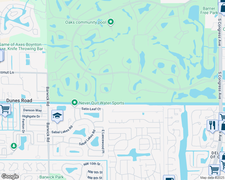 map of restaurants, bars, coffee shops, grocery stores, and more near 21 Stratford Drive East in Boynton Beach