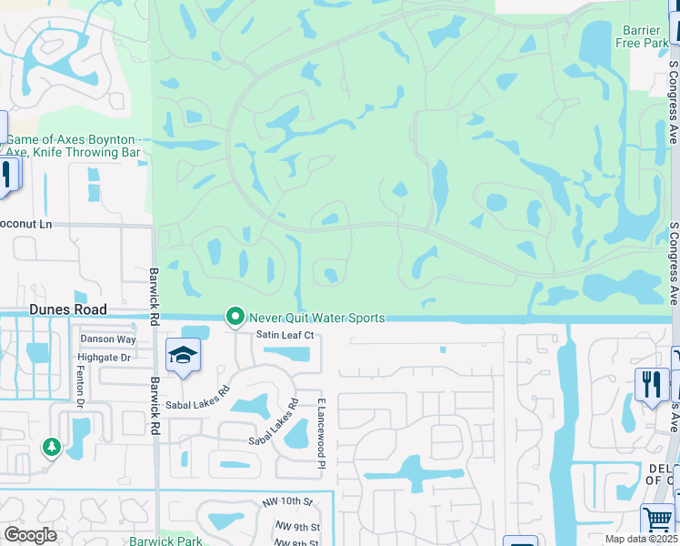 map of restaurants, bars, coffee shops, grocery stores, and more near 21 Stratford Drive East in Boynton Beach