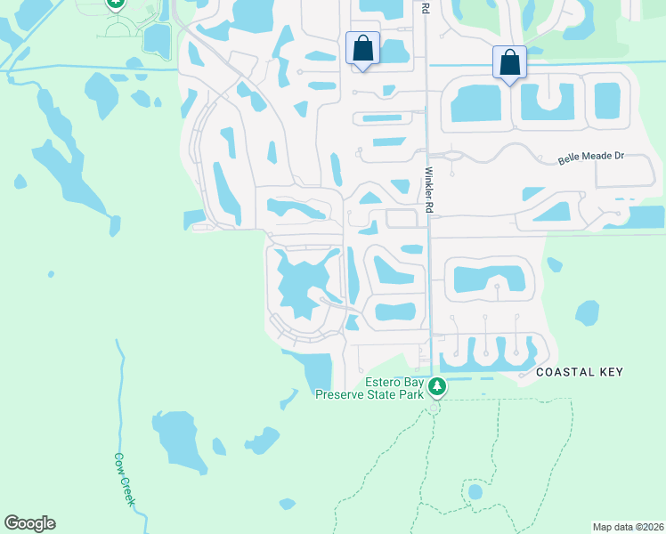 map of restaurants, bars, coffee shops, grocery stores, and more near 17040 Willowcrest Way in Fort Myers
