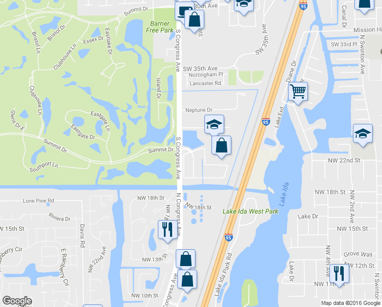 map of restaurants, bars, coffee shops, grocery stores, and more near 115 Monterey Bay Drive in Boynton Beach