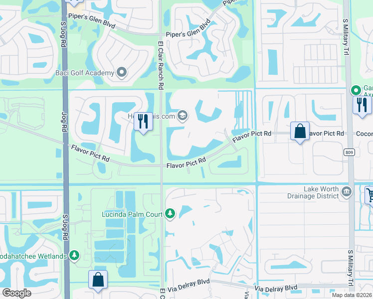 map of restaurants, bars, coffee shops, grocery stores, and more near 5906 Crystal Shores Drive in Boynton Beach