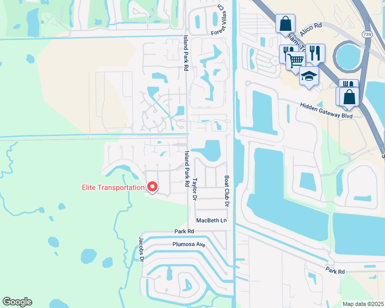 map of restaurants, bars, coffee shops, grocery stores, and more near 6064 Lake Grasmere Way in Fort Myers