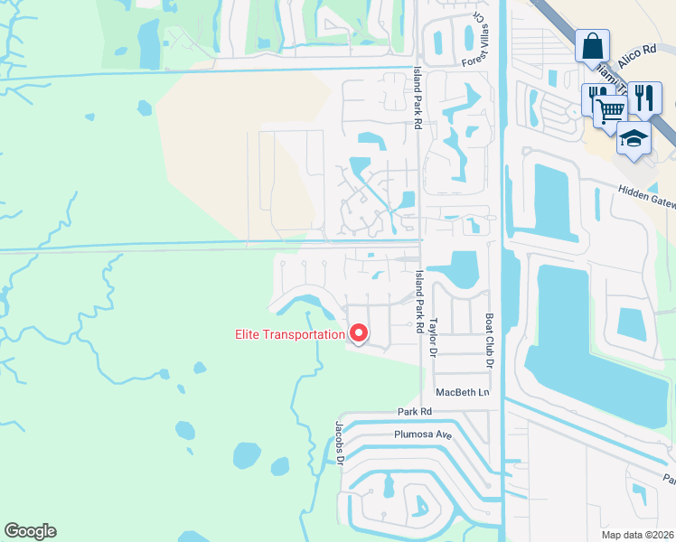 map of restaurants, bars, coffee shops, grocery stores, and more near 17596 Osprey Inlet Court in Fort Myers