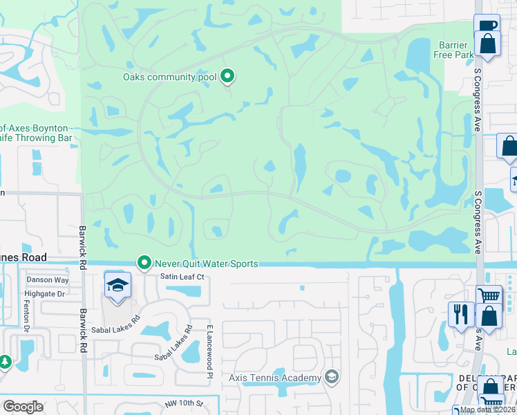 map of restaurants, bars, coffee shops, grocery stores, and more near 3 Southport Lane in Boynton Beach