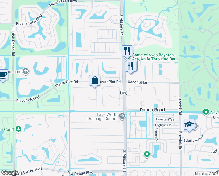 map of restaurants, bars, coffee shops, grocery stores, and more near 12827 Hampton Lakes Circle in Boynton Beach