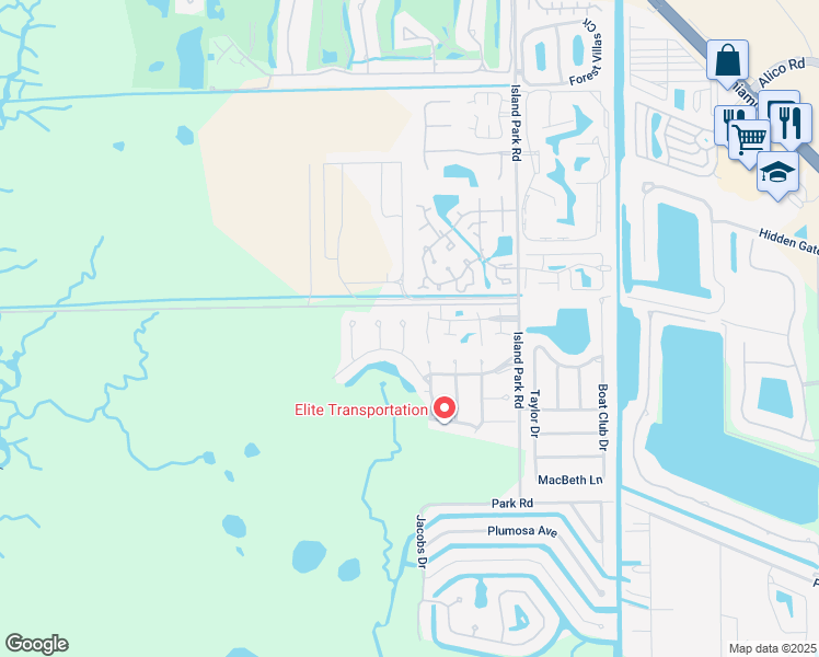 map of restaurants, bars, coffee shops, grocery stores, and more near 17596 Osprey Inlet Court in Fort Myers
