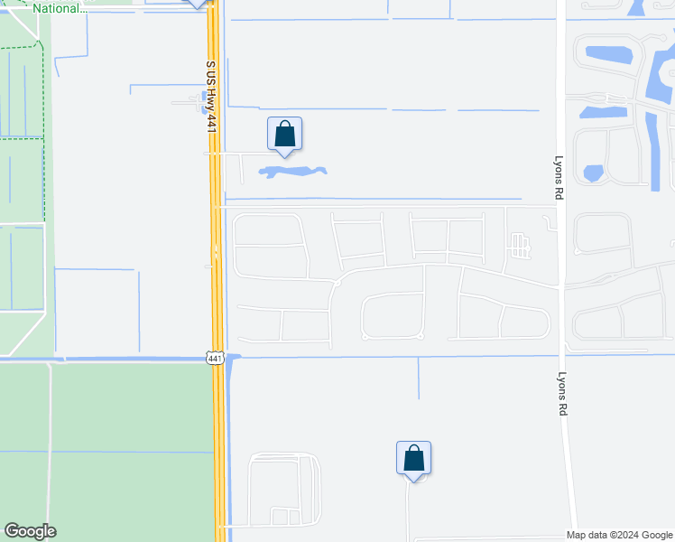 map of restaurants, bars, coffee shops, grocery stores, and more near 12691 New Caladonia Lane in Boynton Beach