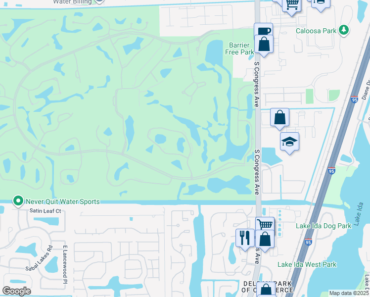 map of restaurants, bars, coffee shops, grocery stores, and more near 66 Eastgate Drive in Boynton Beach