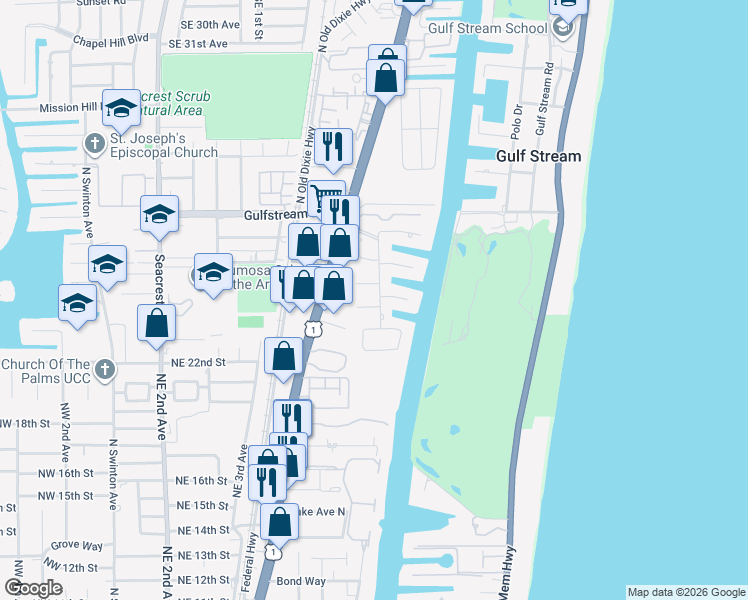 map of restaurants, bars, coffee shops, grocery stores, and more near 820 Tangerine Way in Delray Beach