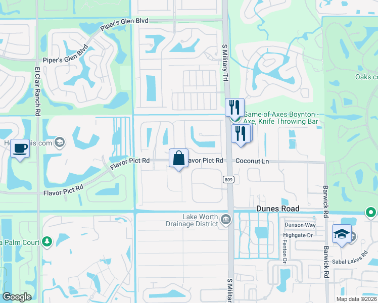 map of restaurants, bars, coffee shops, grocery stores, and more near 12061 Colony Preserve Drive in Boynton Beach