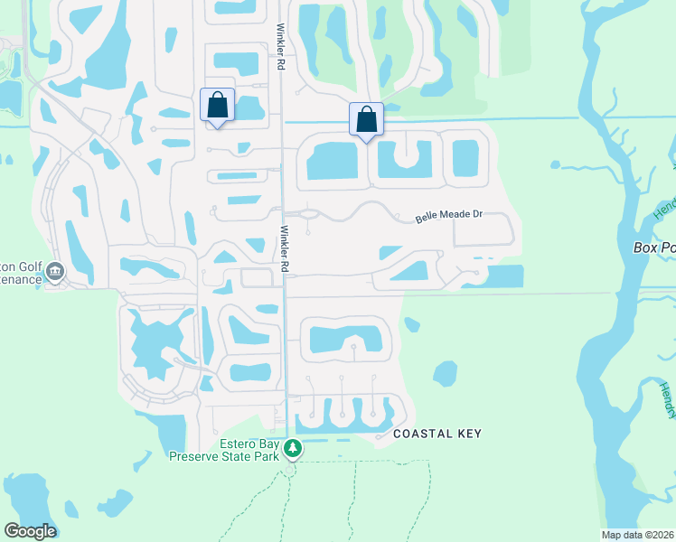 map of restaurants, bars, coffee shops, grocery stores, and more near 8696 Banyan Bay Boulevard in Fort Myers