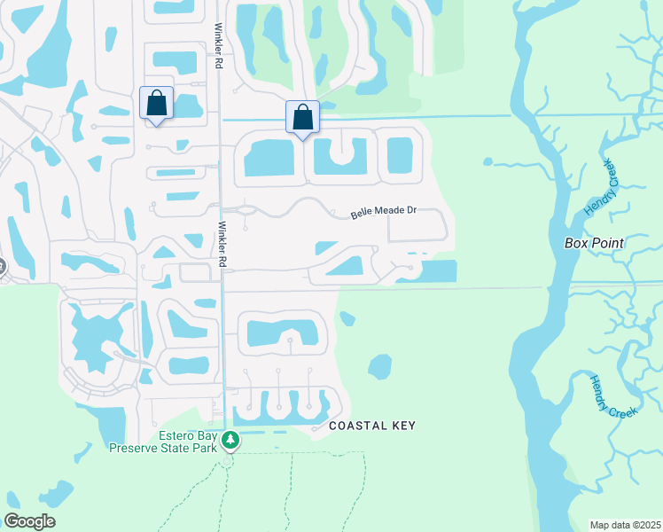 map of restaurants, bars, coffee shops, grocery stores, and more near 8633 Banyan Bay Boulevard in Fort Myers
