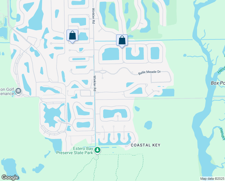 map of restaurants, bars, coffee shops, grocery stores, and more near 8696 Banyan Bay Boulevard in Fort Myers