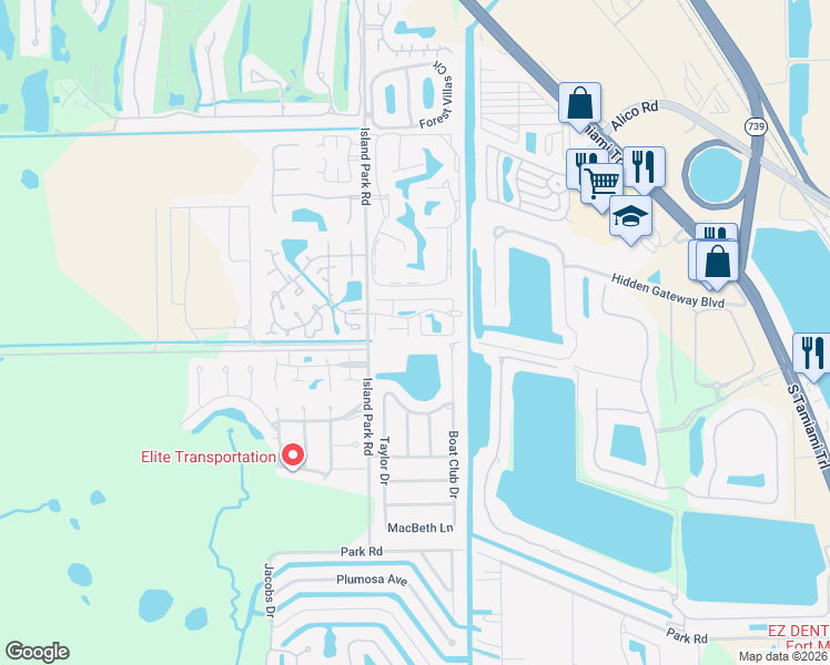 map of restaurants, bars, coffee shops, grocery stores, and more near 6099 Montego Bay Loop in Fort Myers