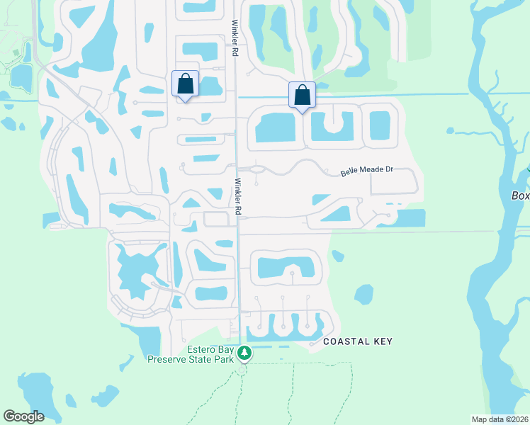 map of restaurants, bars, coffee shops, grocery stores, and more near 8720 Banyan Bay Boulevard in Fort Myers