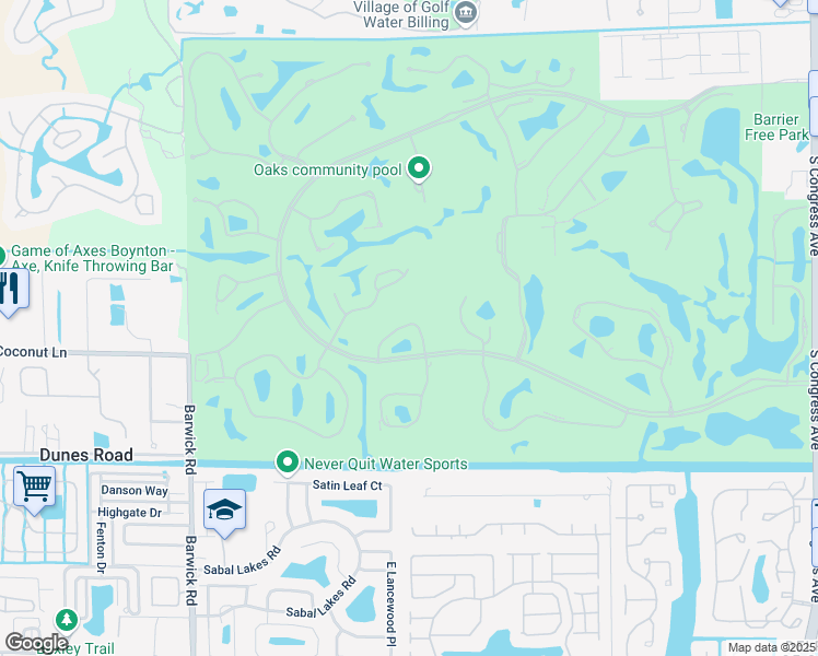 map of restaurants, bars, coffee shops, grocery stores, and more near 20 Glens Drive West in Boynton Beach