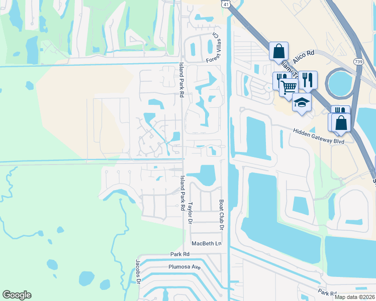 map of restaurants, bars, coffee shops, grocery stores, and more near 6129 Lakefront Drive in Fort Myers