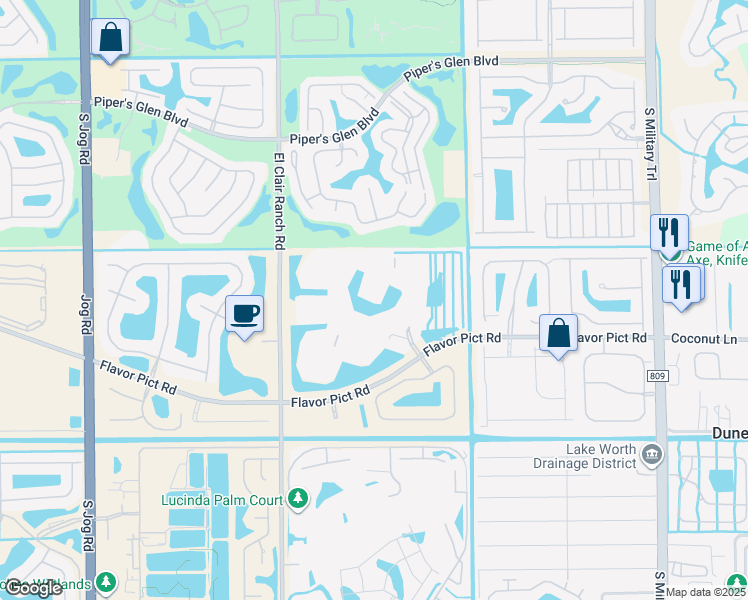 map of restaurants, bars, coffee shops, grocery stores, and more near 12511 Imperial Isle Drive in Boynton Beach
