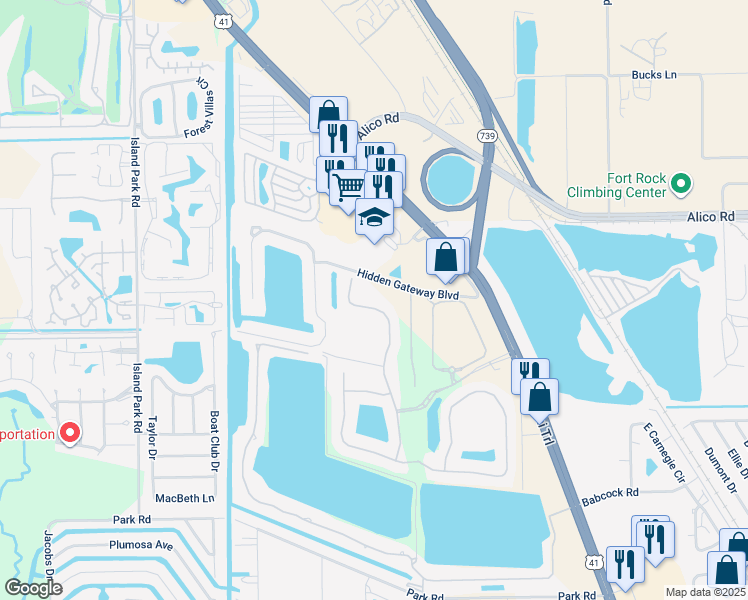 map of restaurants, bars, coffee shops, grocery stores, and more near 17485 Old Harmony Drive in Fort Myers