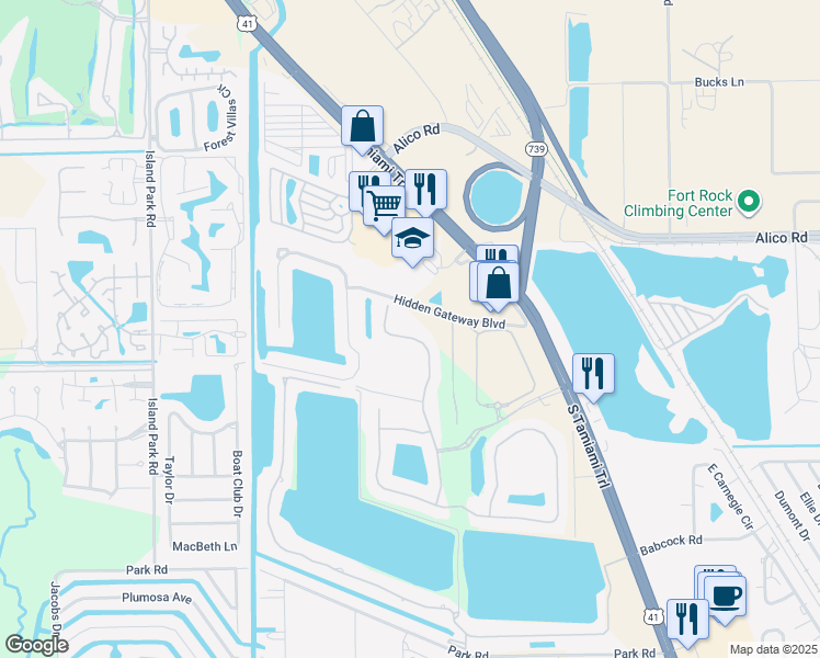 map of restaurants, bars, coffee shops, grocery stores, and more near 17477 Old Harmony Drive in Fort Myers